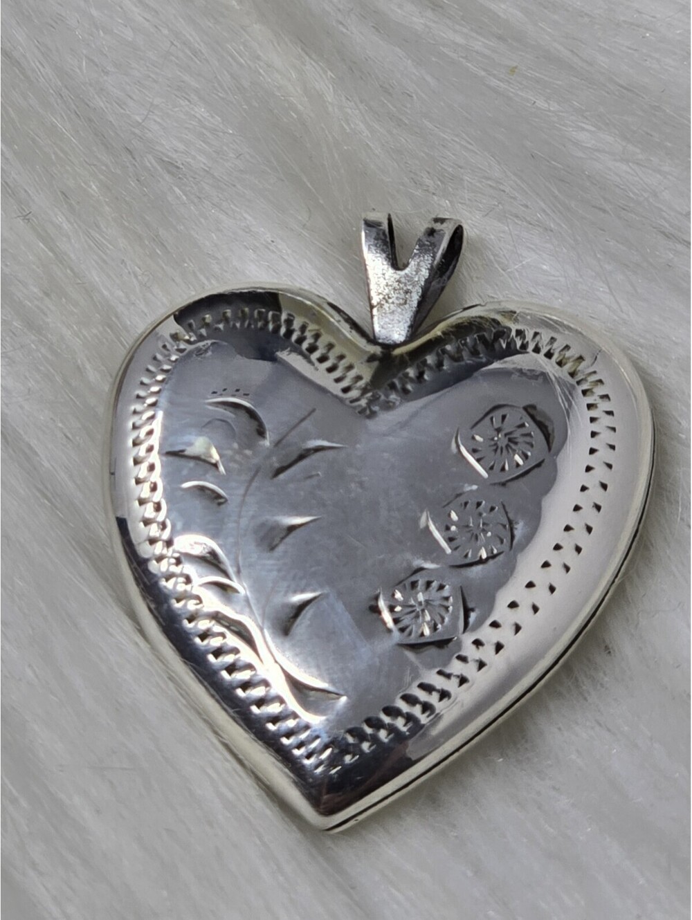 Vintage Sterling Silver Engraved Heart Locket STER PPC